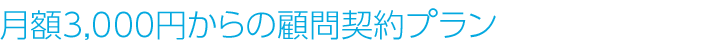 月額3,000円からの顧問契約プラン